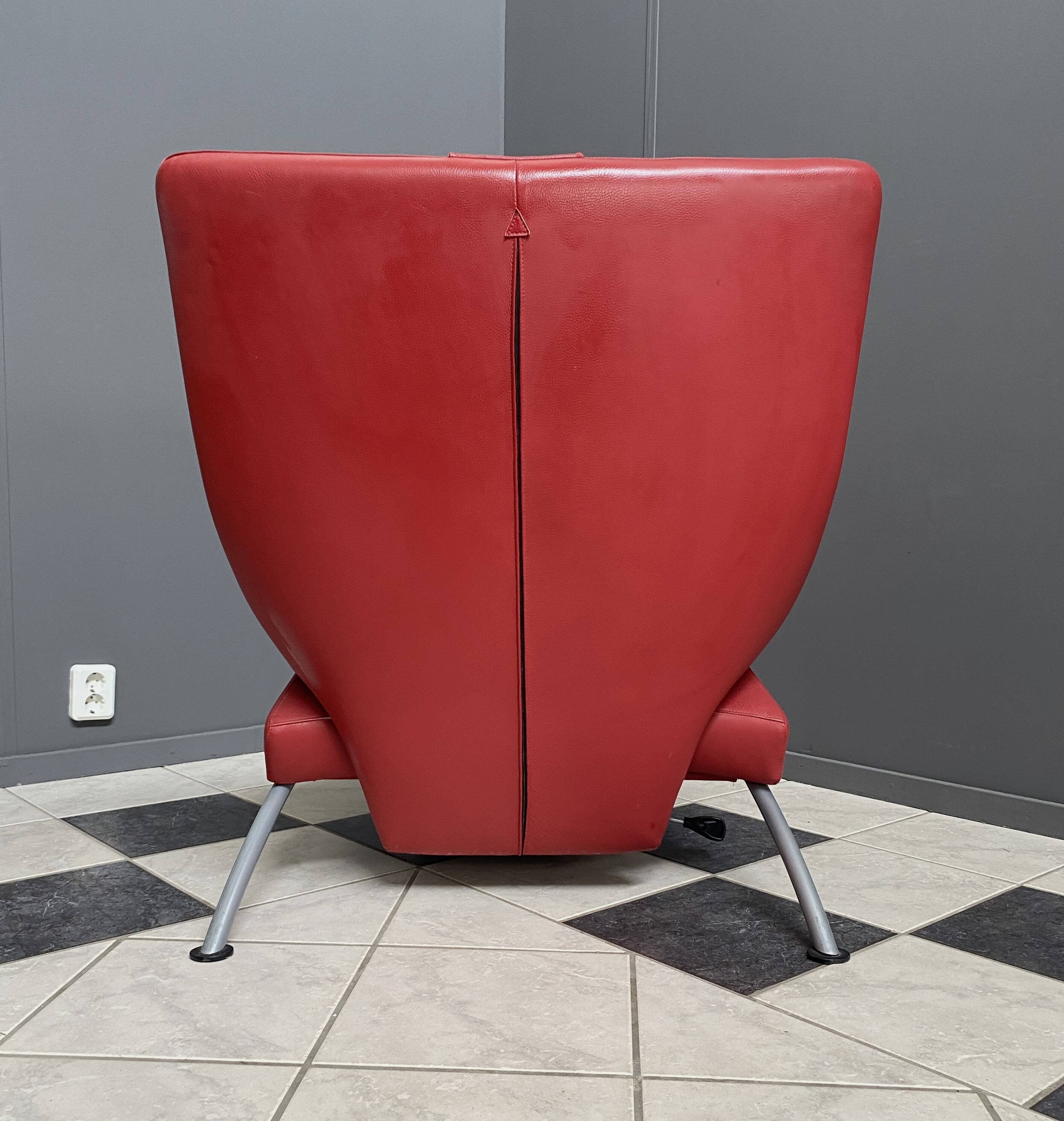 Chaise relax pliable rouge par Stefan Heiliger modèle Solo 699 pour WK Wohnen