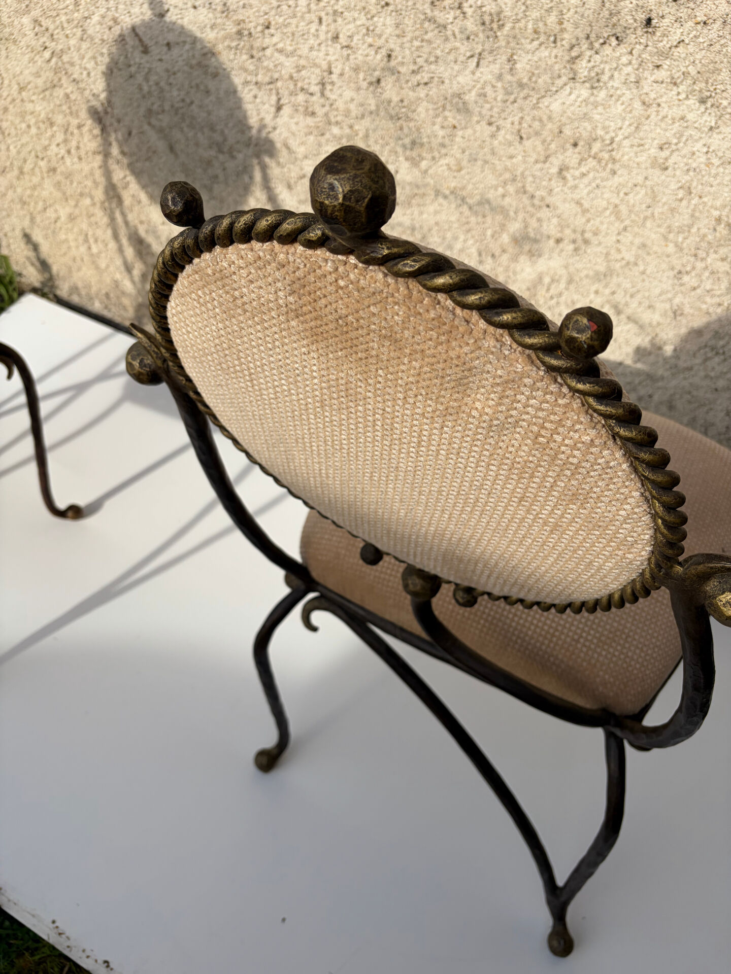 Vintage wrought iron chair design 80s/90s