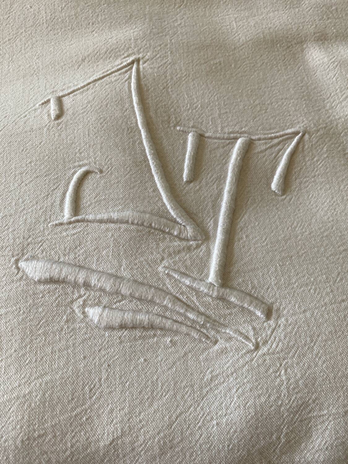 Antique JT monogrammed sheet