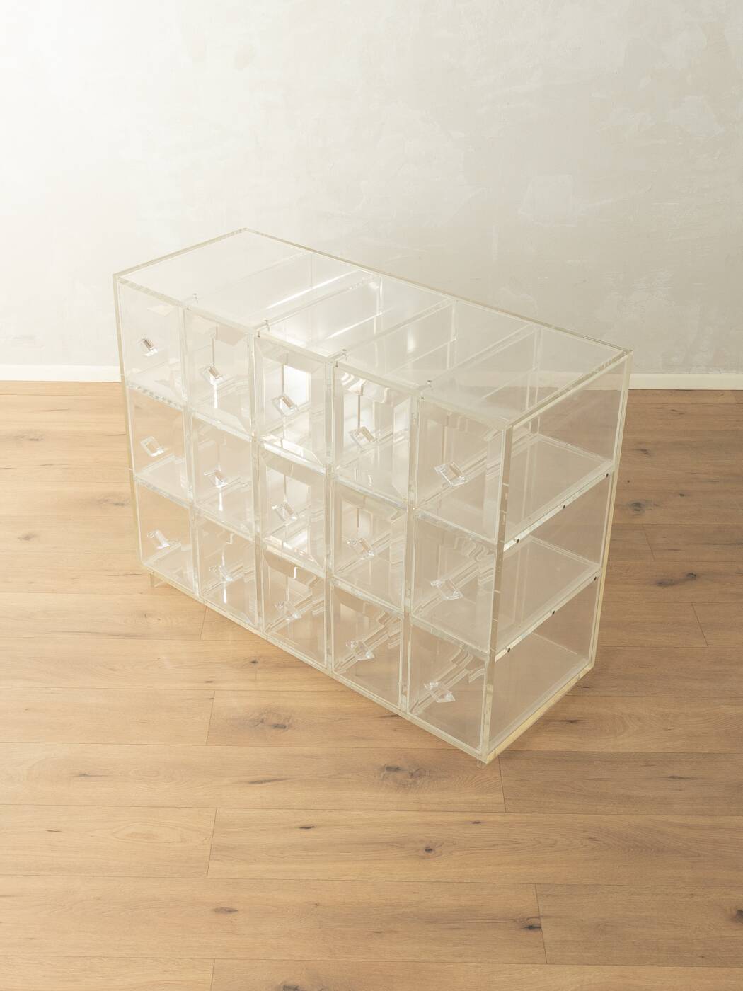 Acrylic chest of drawers, unique piece, 1980s