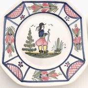 3 small Henriot Quimper plates