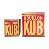 Duo of boxes Bouillon Kub metal 1950