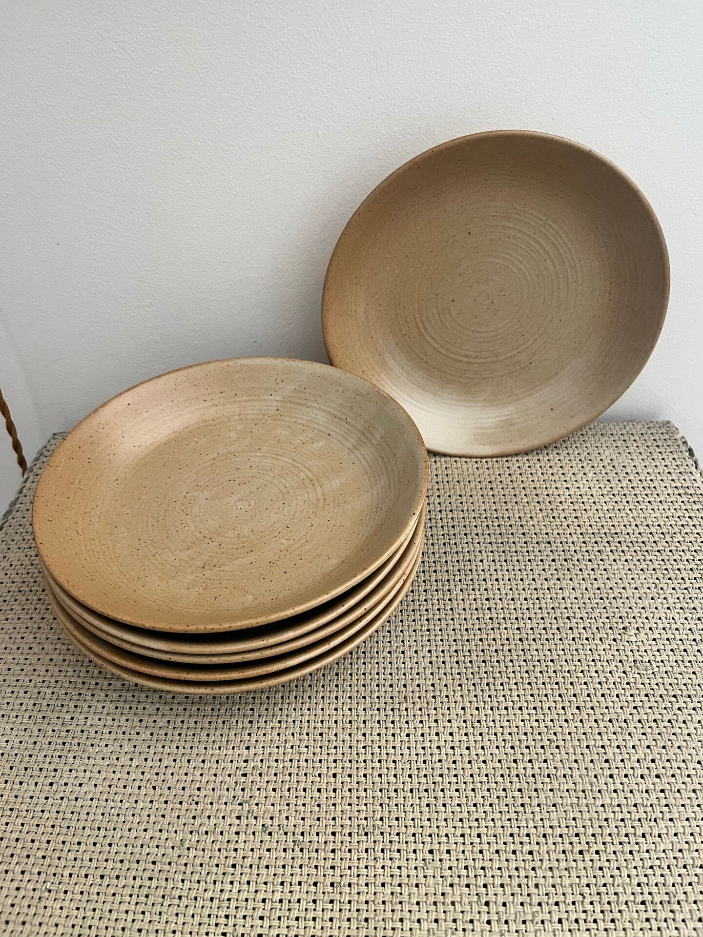 6 deep plates in stoneware