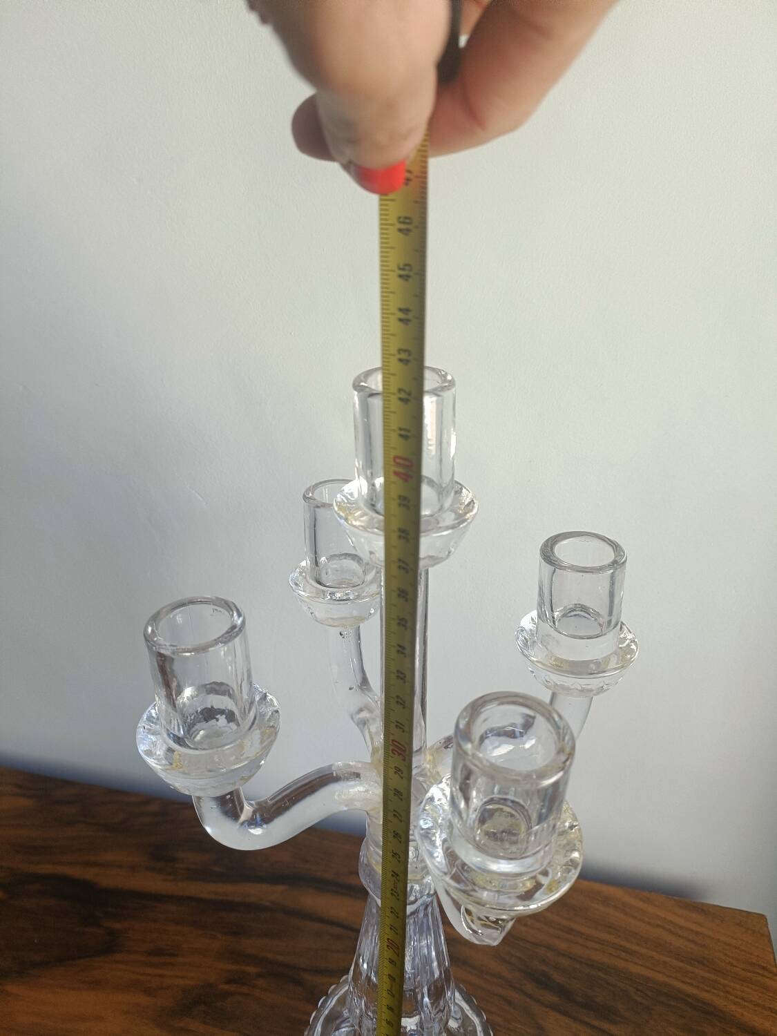 Chandelier, candelabra in bubbled blown glass