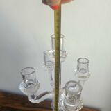 Chandelier, candelabra in bubbled blown glass