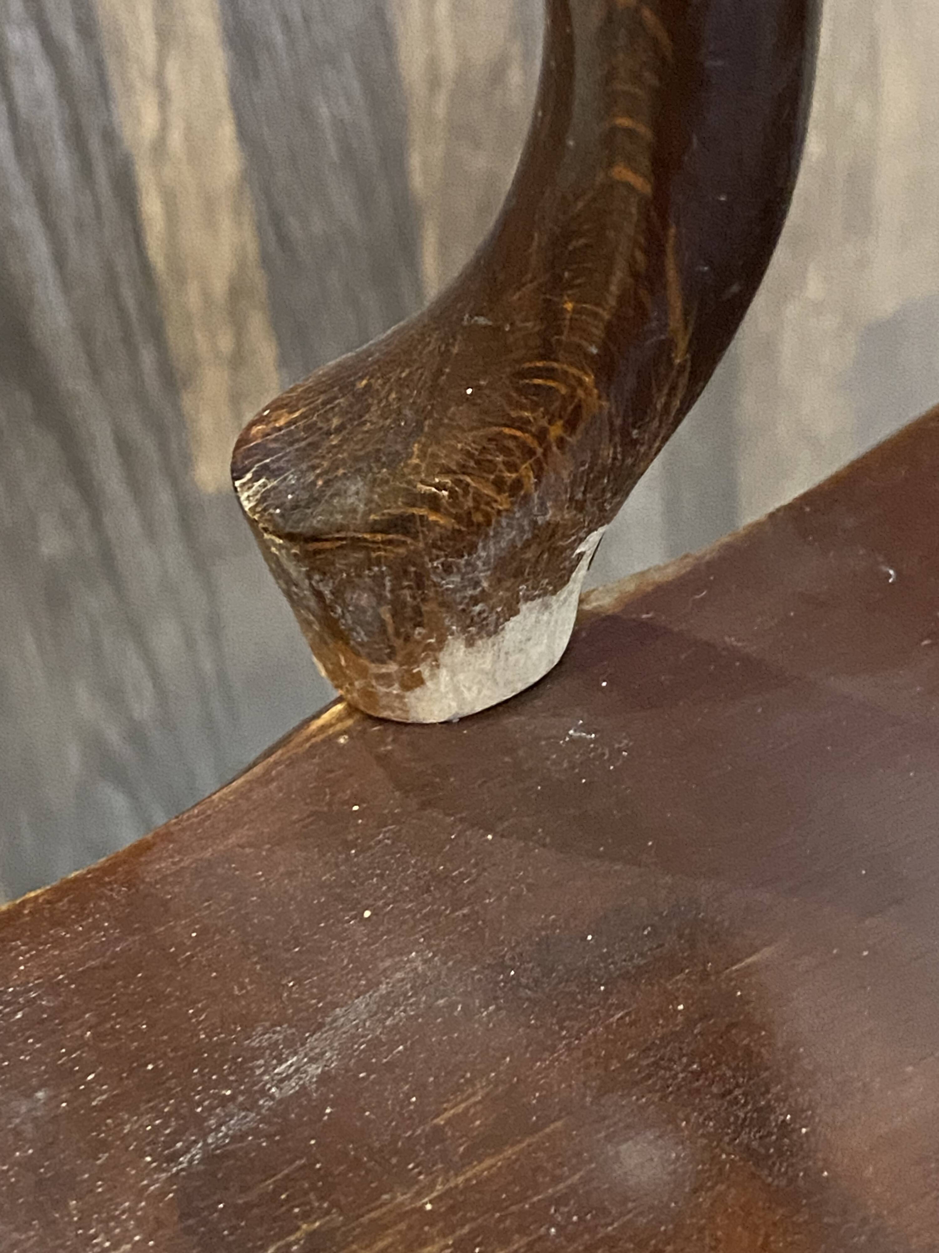 Set of 3 rustic nesting coffee tables in Louis XV style from 1950.