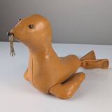 Leather Seal Decorative Sculpture Vintage 1970s