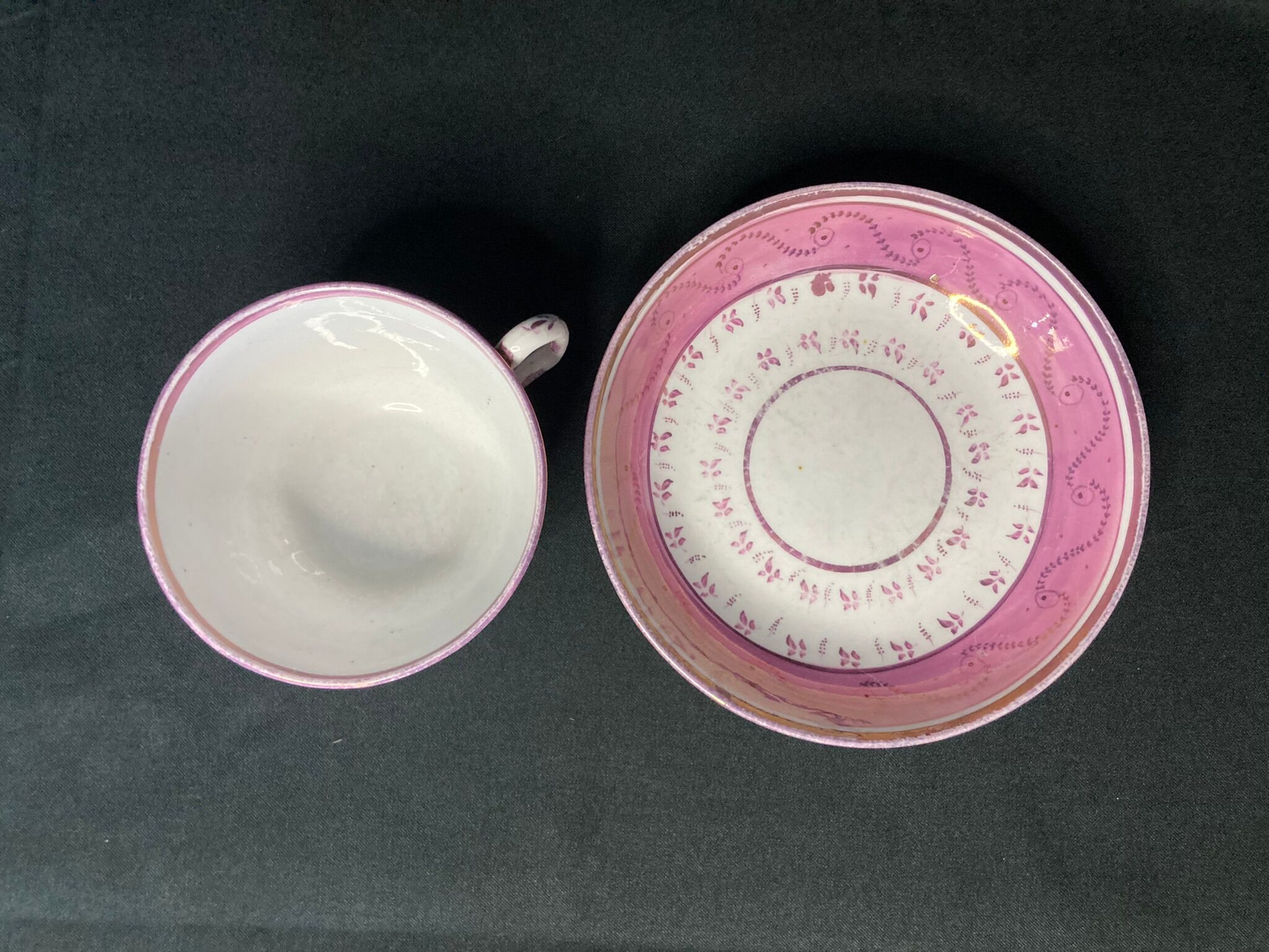 Old pink porcelain tea cup late nineteenth century