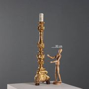 Antique carved and gilded wooden candelabrum, Italy, 19th century