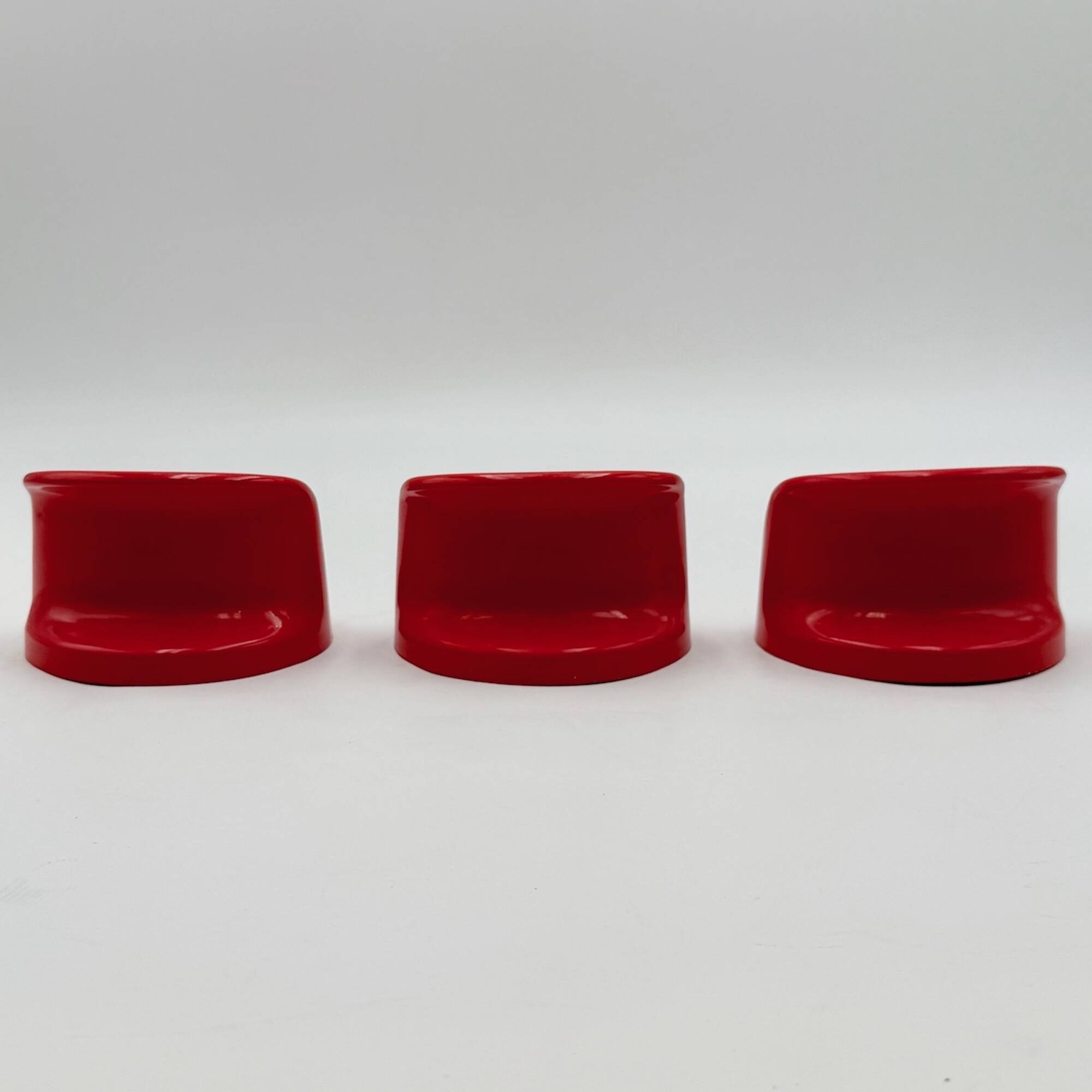 Set of Red Coat Hooks by Olaf Von Bohr for Kartell 1970s