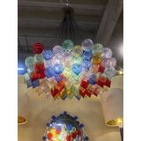 Multicolored Murano Style Glass Drops Chandelier by Simoeng