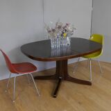 Oval elm table with extension cords