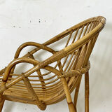 Vintage rattan armchair 60's