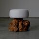 Mushroom shaped stools from burlwood - France 1950s