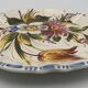 Earthenware wall plate signed bassano, italy, polychrome floral painting decoration