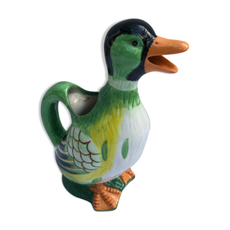 Ancien pichet barbotine canard