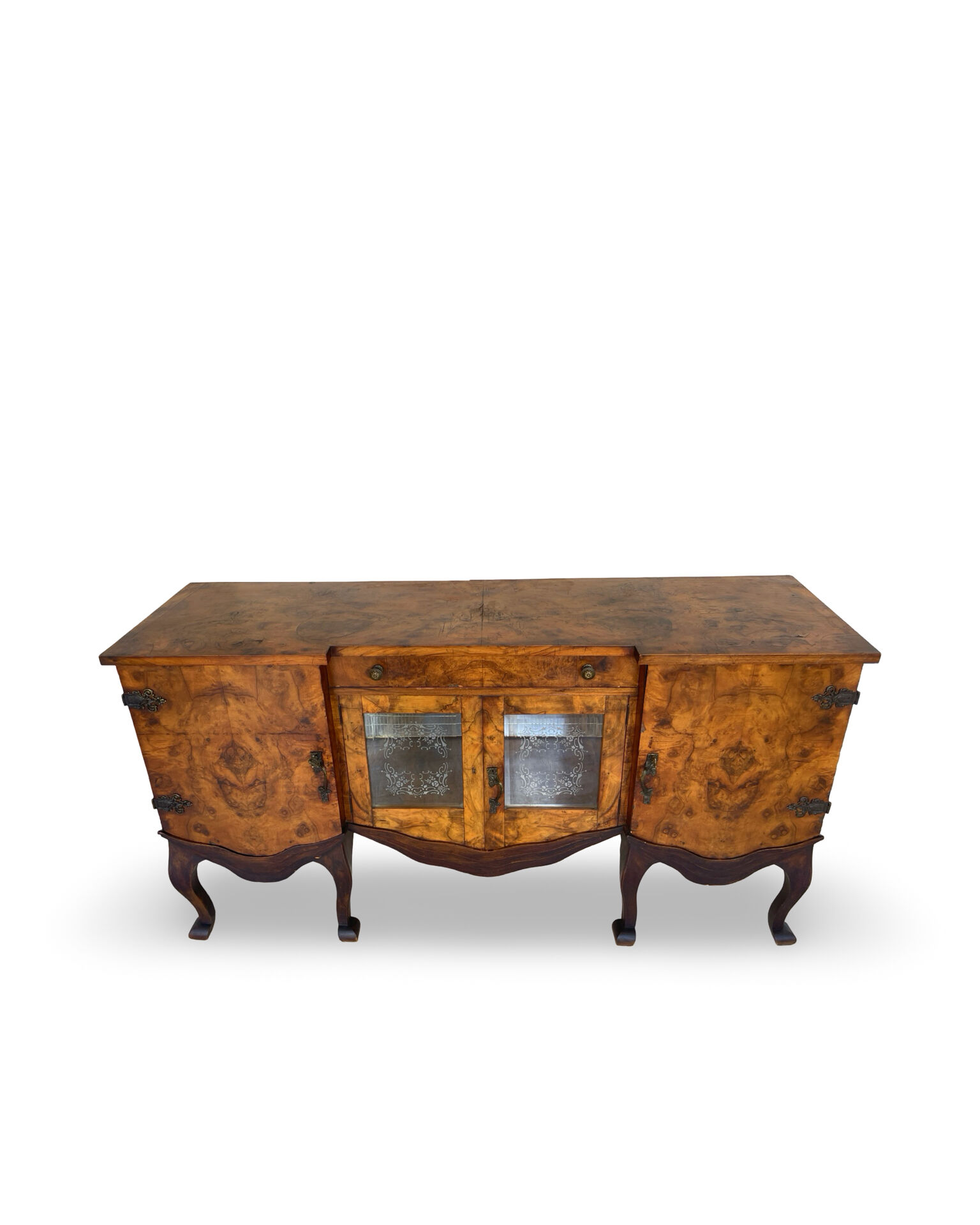 Buffet en noyer burr italien, années 1930.
