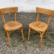 Pair of vintage bentwood curved wooden bistro chairs