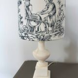 Alabaster and toile de jouy lamp