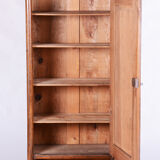 XIXth Century Biedermeier Solid Oak Wardrobe Cabinet, Restored, Czechia, 1830s