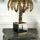 Palm tree table lamp in gilded metal and base in glass plates style year 70