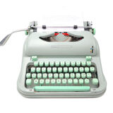 Hermes 3000 Green Typewriter Revised with New Ribbon