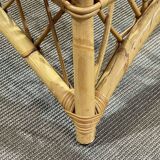 Lit en rotin des années 1960 avec son sommier métal.