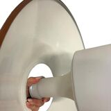 Suspension vintage en métal orange rouille avec opaline