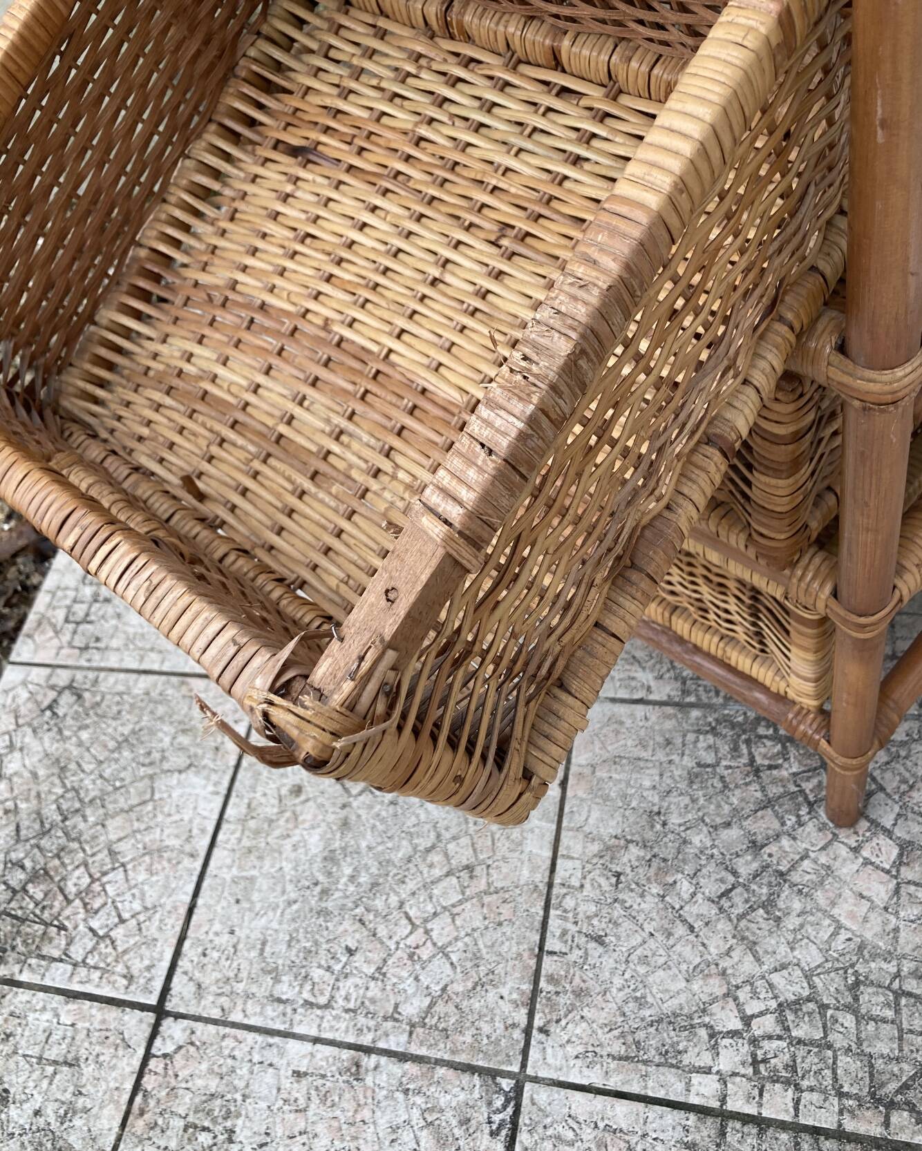 Vintage rattan chiffonier