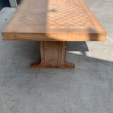 Table à manger art déco en chêne cérusé vers 1940