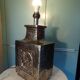 Brutalist lamp 1970 ceramic chrome