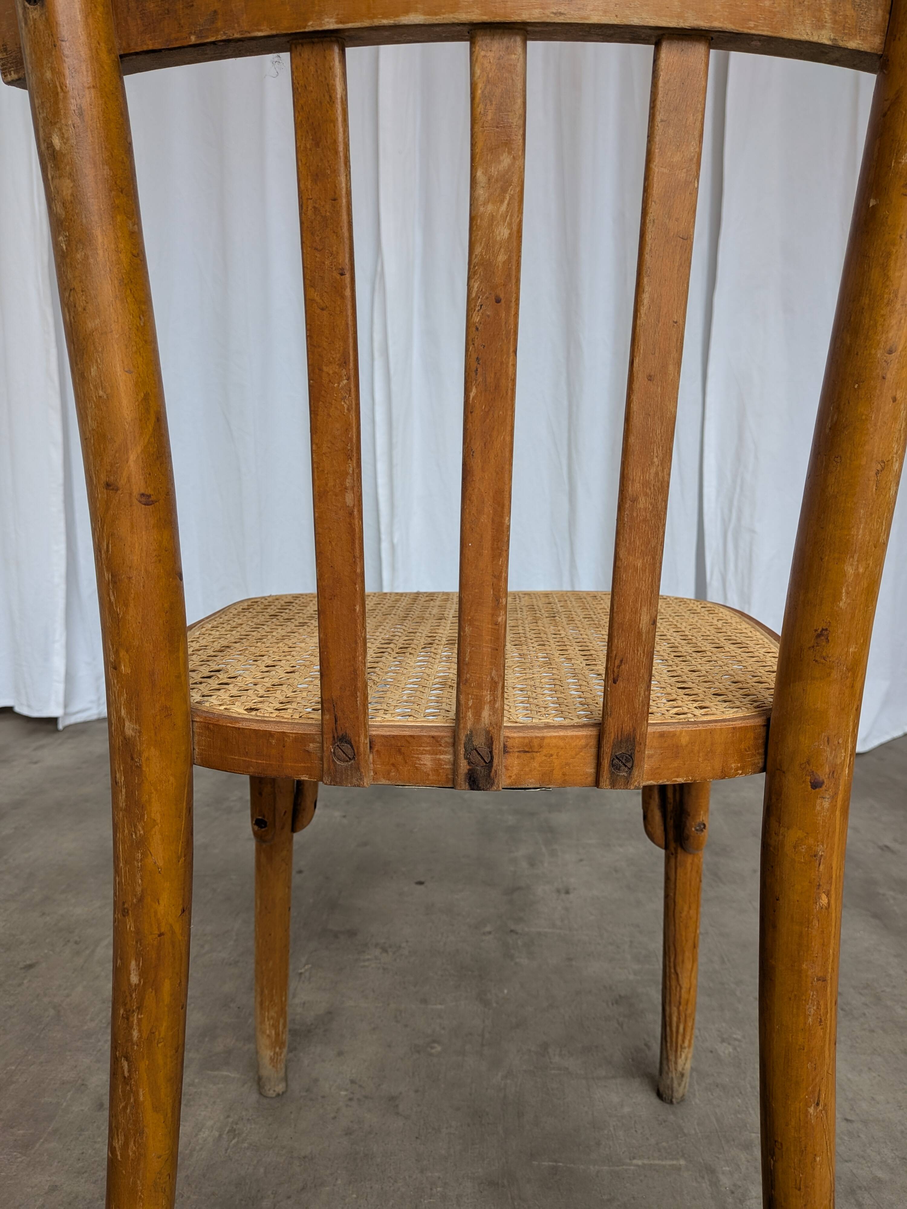 Vintage Cane Seat Dining Chair: 1970s Yugoslavia, Boho Interior