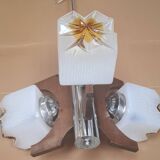 1970s Italian wood chandelier Vintage Italian Carlo Mason Mazzega 47xh73