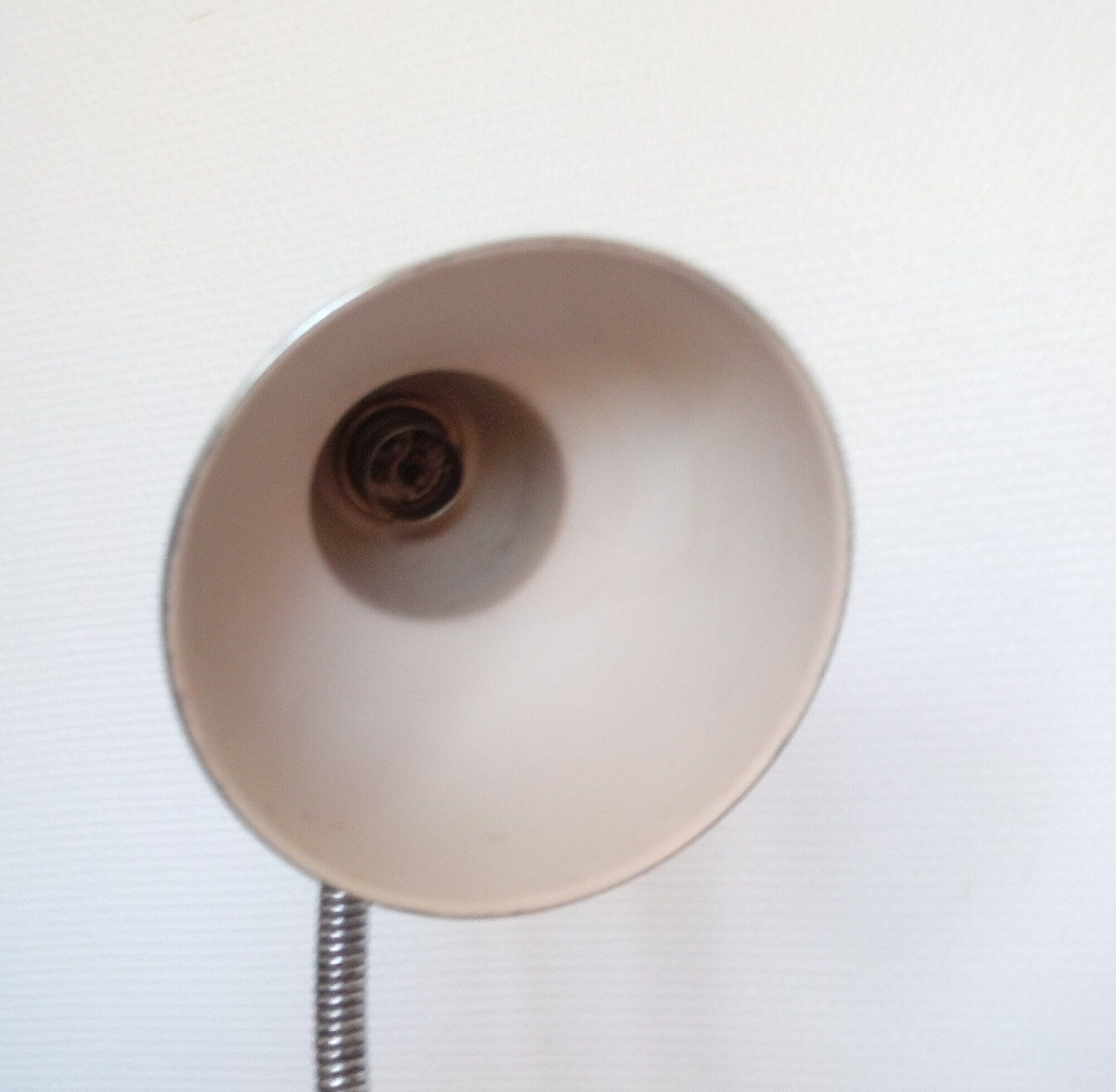 Old Elau workshop lamp / wall lamp (Joseph Laurent) in chromed metal, 1950s