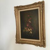 Tableau ancien gerbe de fleurs