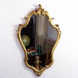 Louis XV style mirror in resin gilded with gold leaf, France 1960