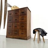 Meuble de métier ancien à 12 tiroirs, circa 1900