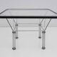 Attributed Niels Bendtsen Post Modern Crystal and Steel Coffee Table, 1970s