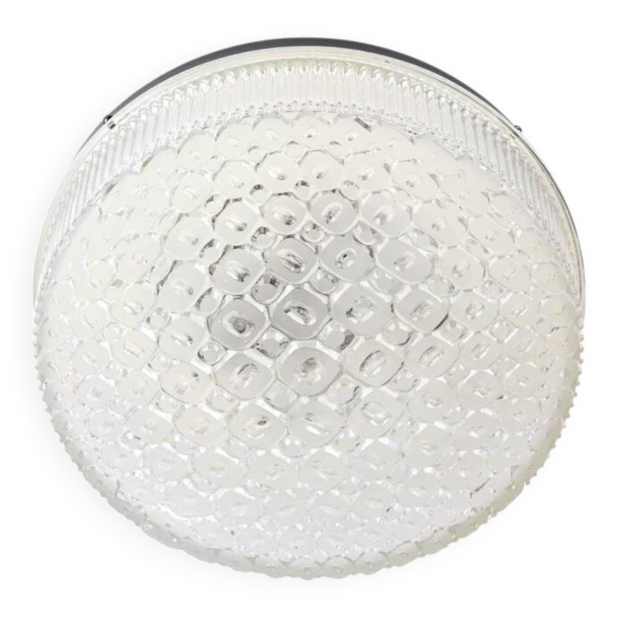 Atomic Age Glass Ceiling Light by Wila