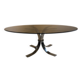 Vintage glass and chrome coffee table, circa 70's