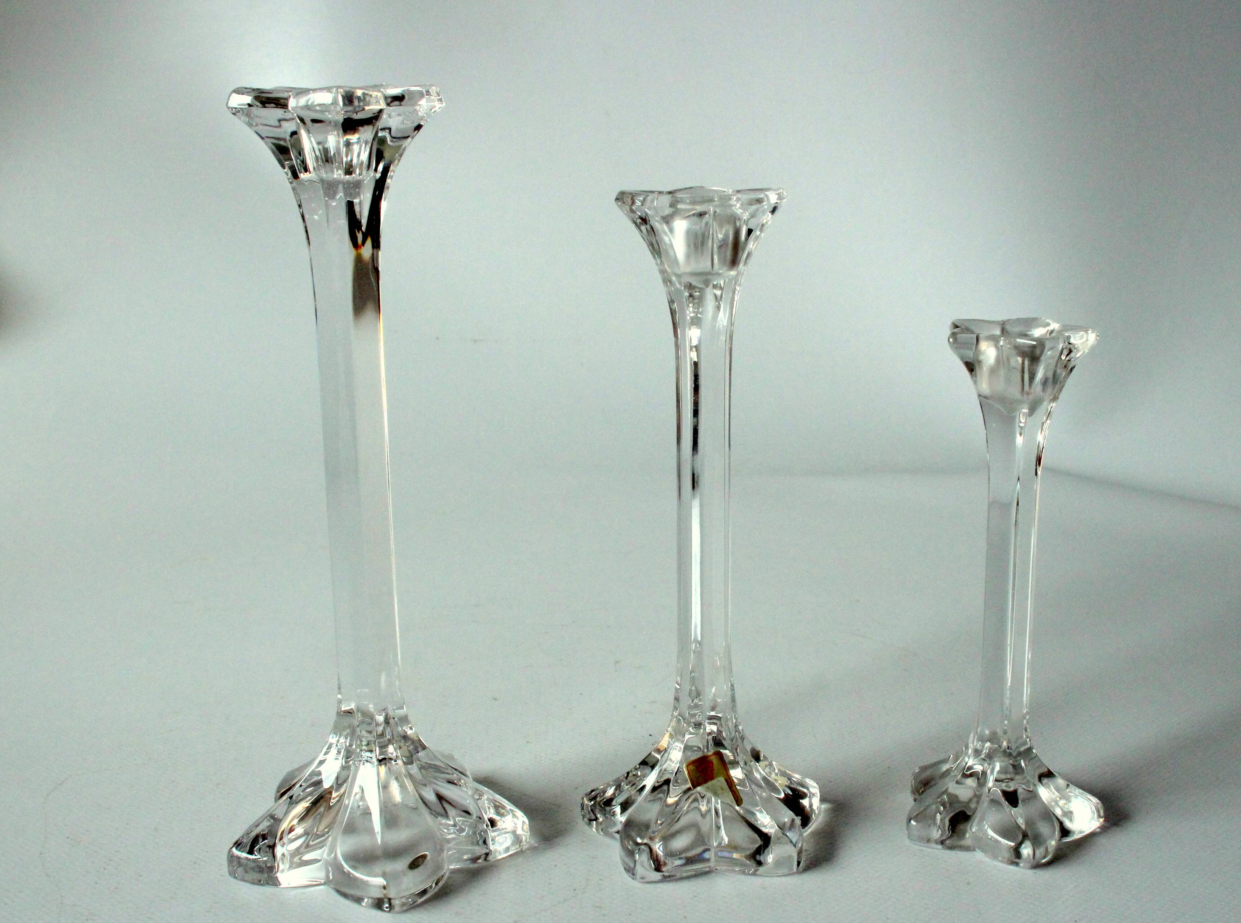 3 lead crystal glass candle holder by Nachtmann as a set - Vintage