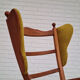 Danish high-backed ear flap chair, 1960s, reupholstered, solid oak, furniture wool