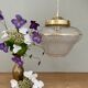 Vintage art deco globe pendant light in white and gold frosted glass