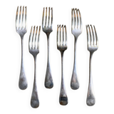 6 fourchettes en métal argenté