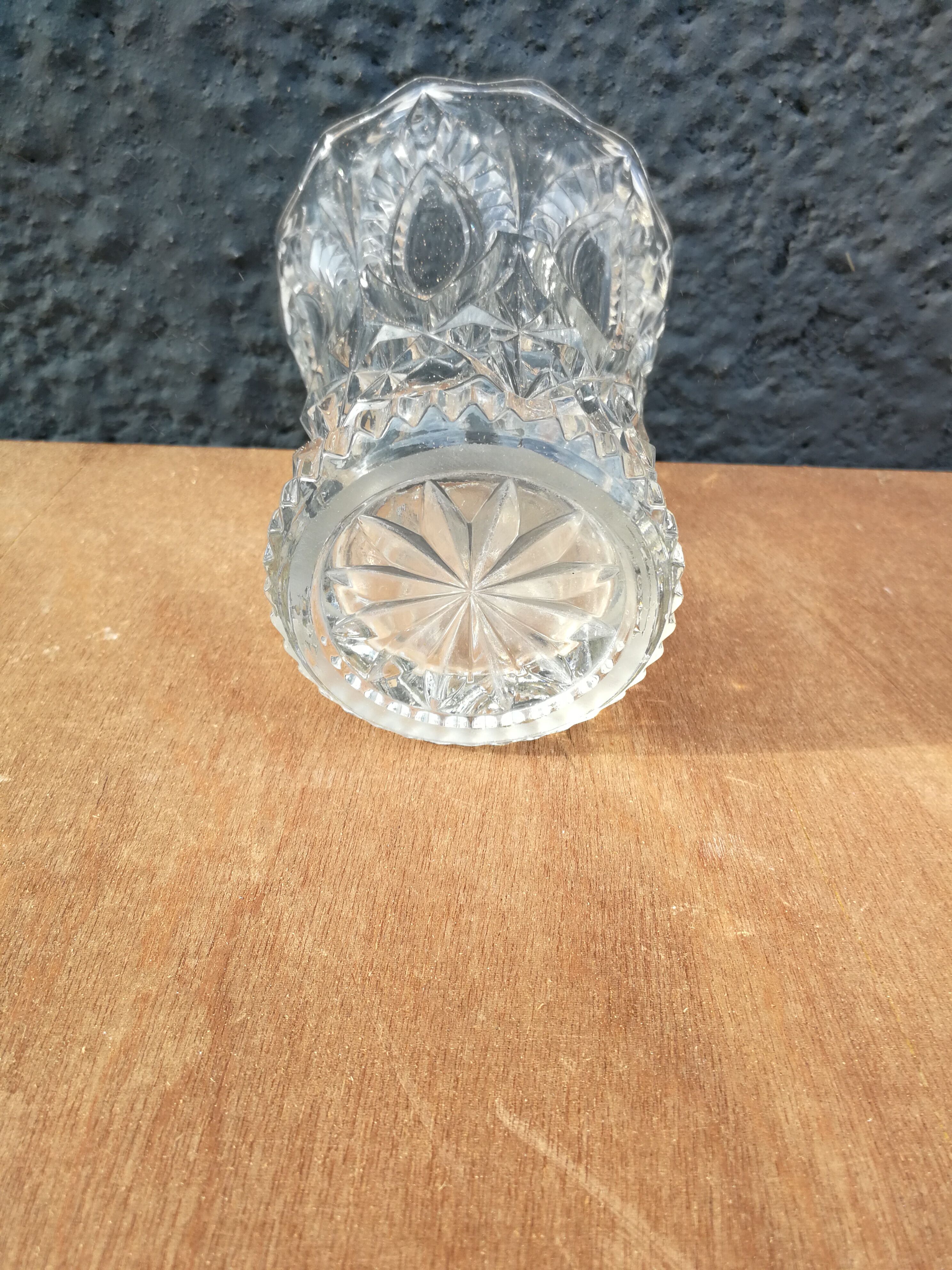 Small carved glass vase