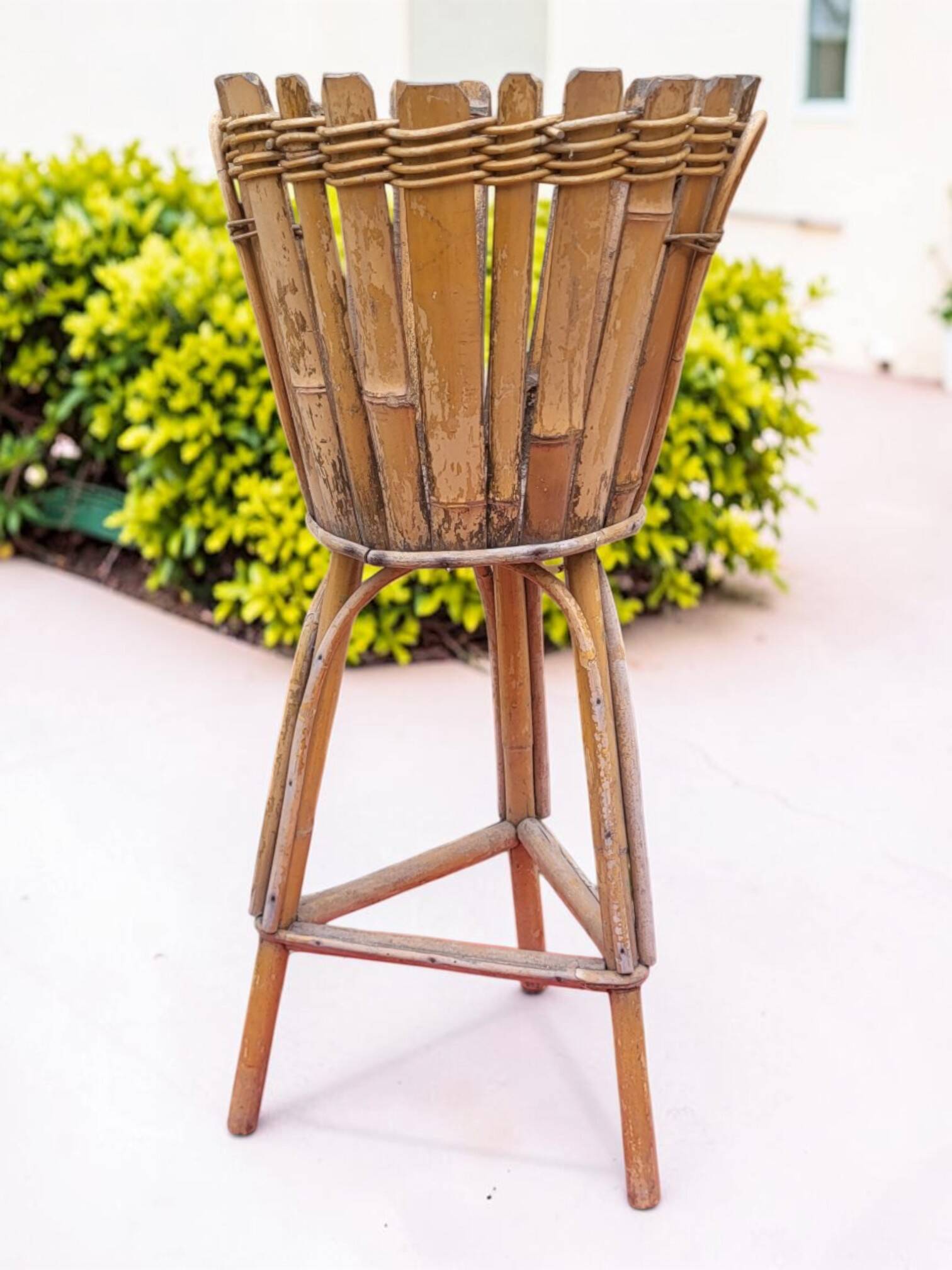 1960s rattan plant stand