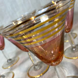 8 pink and gold champagen cups