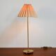 Brass table lamp with pleated shade, 1950s