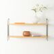 WHB wall shelf with ash wood shelves and black metal frame