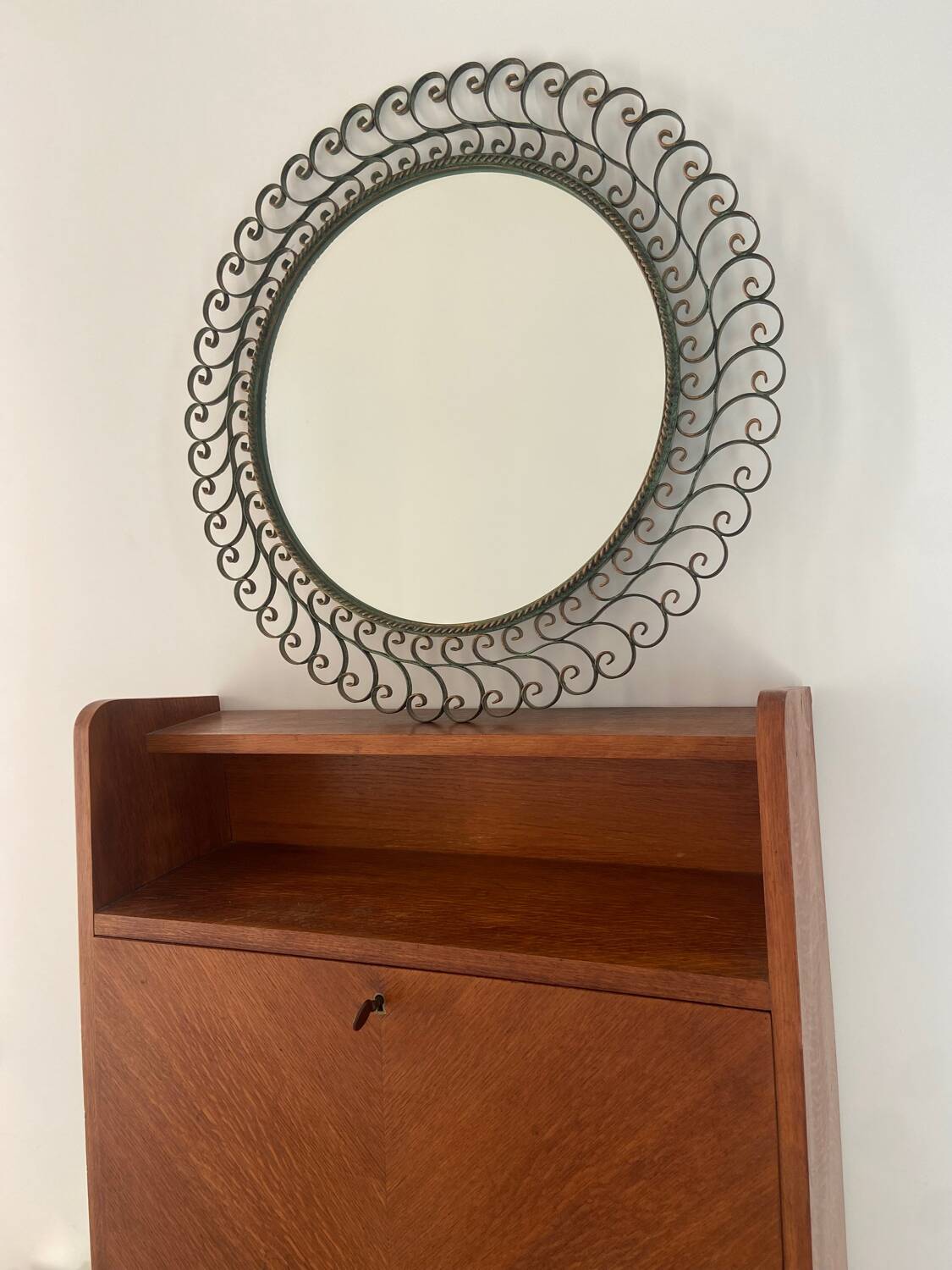 Vintage wrought iron mirror
